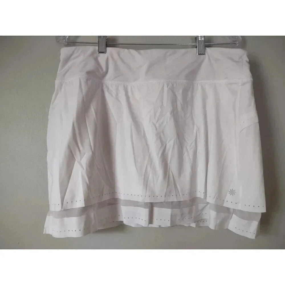 Athleta Stealth TruCool Skort Skirt Tennis Golf White Size Large Athleisure